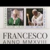 Vatikan Cittá del Vaticano 2018 Block 55 Pontifikatsjahr Papst Franziskus 
