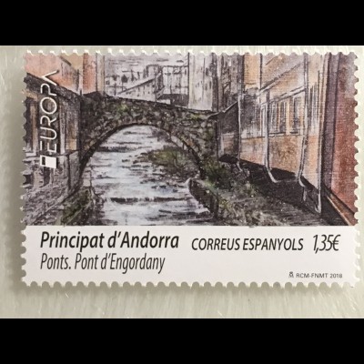 Andorra spanisch 2018 Nr. 465 Europaausgabe Brücken Brückenmotiv Europacept