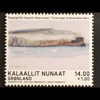 Grönland 2018 Michel Nr. 792 Aquarelle der Königin Margarethe II Kunst Zeichnung