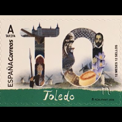 Spanien España 2018 Nr. 5254 Toledo alte Stadt 12 Monate 12 Marken Tourismus 