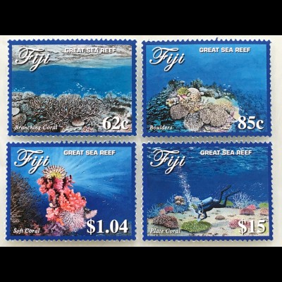 Fidschi Inseln FIJI 2017 Nr. 1441-44 Great Sea Riff Korallenriff Korallen 