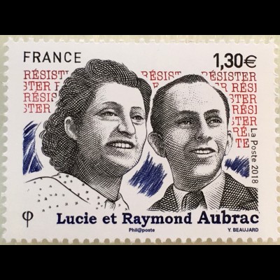 Frankreich France 2018 Nr 7016 Lucie und Raymond Aubrac Wiederstandskämpfer