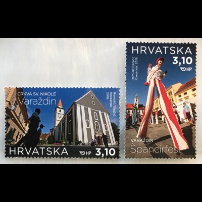 Kroatien Croatia 2018 Nr. 1322-23 Tourismus Stadt Varaždin Reiseziele Ferienorte