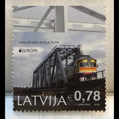 Lettland Latvia 2018 Michel Nr. 1043 D Europaausgabe Brückenmotiv Bridge aus MH