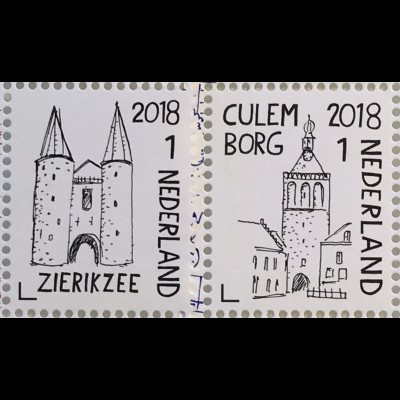 Niederlande 2018 Nr. 3723-24 Schöne Niederlande Zierikzee Culemborg Tourismus