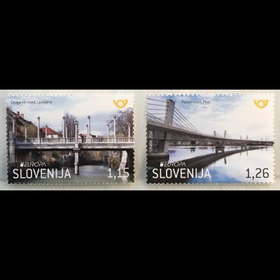 Slowenien Slovenia 2018 Nr. 1304-05 Europaausgabe Brückenmotiv Bridge Pontes