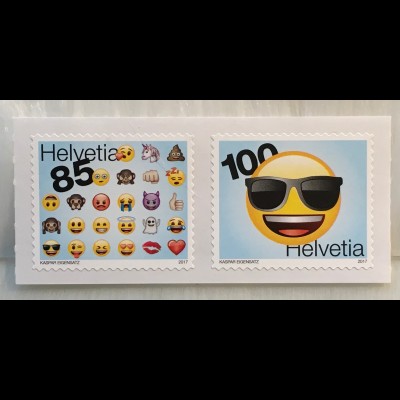 Schweiz 2017 Michel Nr. 2503-04 Emojis beliebte Bildschriftzeichen 