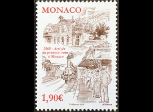 Monako Monaco 2018 Nr. 3403 150. Jahrestag der ersten Zugankunft in Monaco