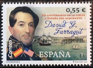 Spanien España 2018 Nr. 5260 Admiral D.G. Farragut Marineoffizier Bürgerkrieg