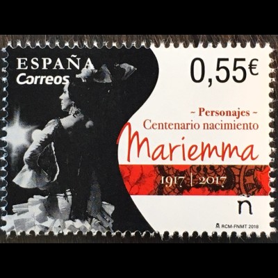 Spanien España 2018 Nr 5264 100. Geburtstag von Mariemma Tänzerin Kunst Folklore