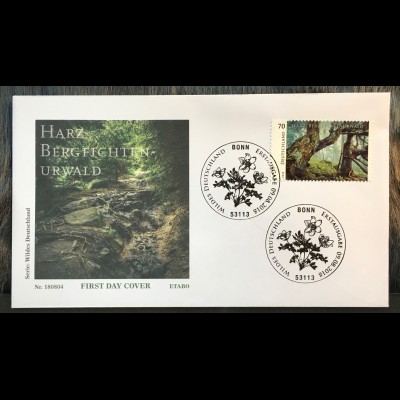 Bund BRD Ersttagsbrief FDC Nr. 3410 9. August 2018 Wildes Deutschland Harz Wald