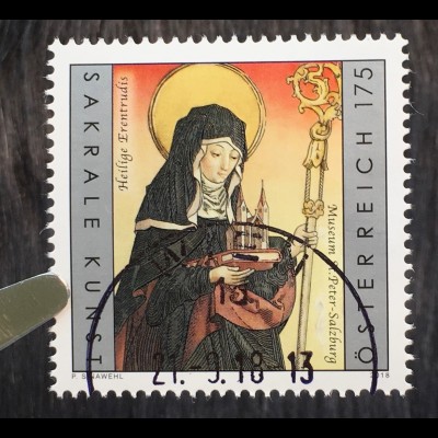 Österreich 2018 Michel Nr 3429 Briefmarkenserie Sakrale Kunst Heilige Erentrudis