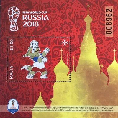 Malta 2018 Block 77 Fußballweltmeisterschaft in Russland Fifa World Cup Fußball