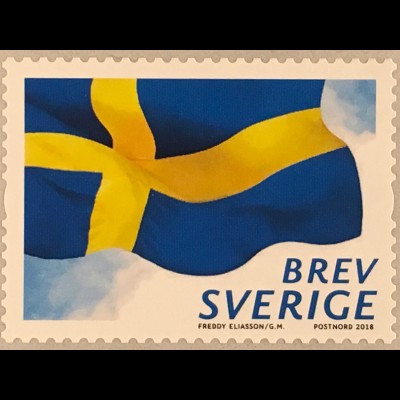 Schweden Sverige 2018 Neuheit Rollenmarken Schwedische Flagge