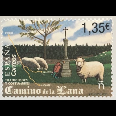 Spanien España 2018 Nr. 5274 Camino de Lana Schafe Haustiere Schafzucht