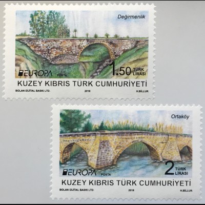 Zypern türkisch Cyprus Turkish 2018 Nr. 850-81 Europa Brückenmotive Bridges