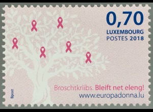 Luxemburg 2018 Nr. 2181 Brustkrebsvorbeugung Brustkrebsvorsorge Gesundheit
