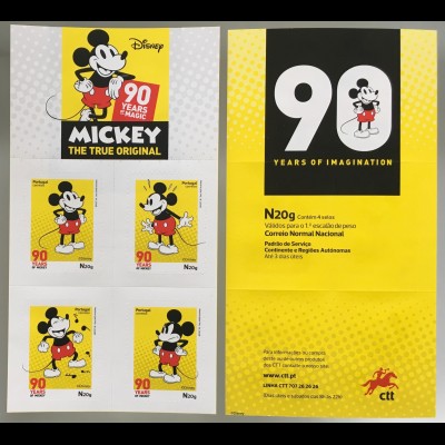 Portugal 2018 Nr. 4429-30 Mickey Mouse wird 18 November 90 Jahre Walt Disney 