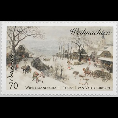 Österreich 2014 Michel Nr 3173 Weihnachten Winterlandschaft Gemälde Valckenborch