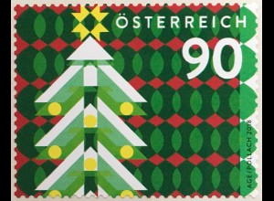 Österreich 2018 Nr. 3439 Weihnachtsmarke modern mit Tannenbaum Rollenmarke