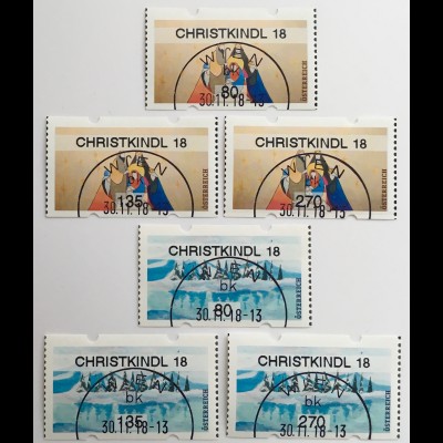 Österreich 2018 Automatenmarken Nr. 56-57 Weihnachten Christkindl Heilige Könige