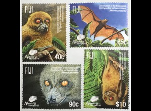 Fidschi Inseln FIJI 2015 Nr. 1389-92 Flughunde Säugetiere Fledertiere Fauna 