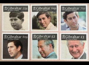 Gibraltar 2018 Nr. 1879-84 70. Geburtstag von King Charles Englischer Adel