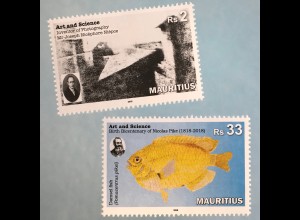 Mauritius 2018 Nr. 1194-95 Arts und Science Foto und Fisch 