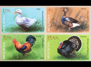 Moldawien Moldova 2018 Nr. 1057-60 Geflügel Vogelarten Haus- und Nutzgeflügel