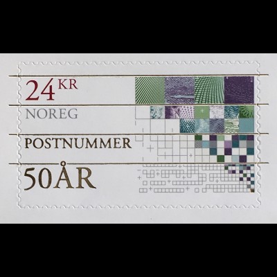 Norwegen 2018 Nr. 1982 Postleitzahlen Briefmarke mit Goldschrift