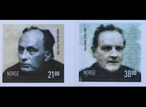 Norwegen 2018 Nr. 1983-84 100. Geburtstag Bjerke Hans Börli Schriftsteller