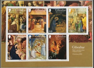 Gibraltar 2018 Block 137 Weihnachten: Geburt und Verehrung Christi