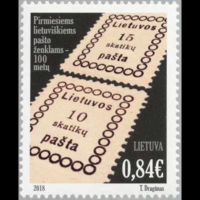Litauen Lithuania 2018 Nr 1299 100 Jahre litauische Briefmarken 