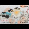 China Macau Macao 2018 Block 275 Gemälde Kunst Vögel Blumen 
