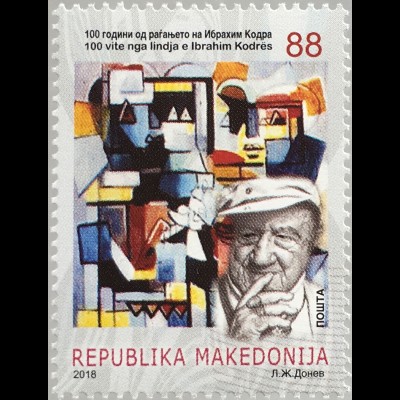 Makedonien Macedonia 2018 Nr. 853 Ibrahim Kodra albanischer Maler Kunst Art