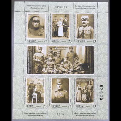 Serbien Serbia 2018 Neuheit Album der Erinnerung Erster Weltkrieg Soldaten 
