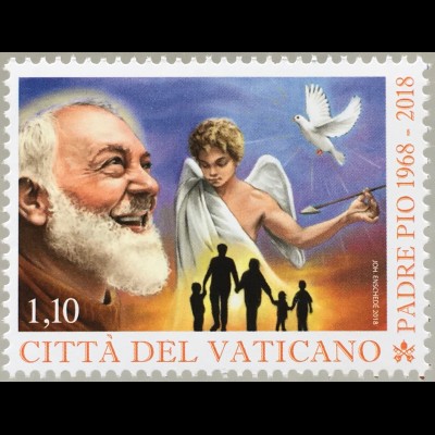 Vatikan Cittá del Vaticano 2018 Nr. 1942 50. Todestag Padre Pio Kapuziner Heiler