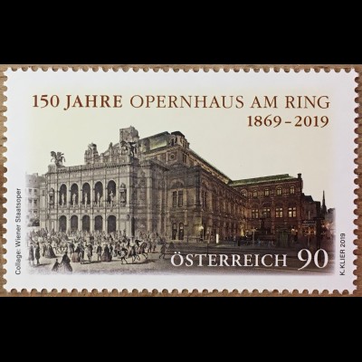 Österreich 2019 Nr. 3450 Opernhaus am Ring Wiener Staatsoper Eröffnung 1869