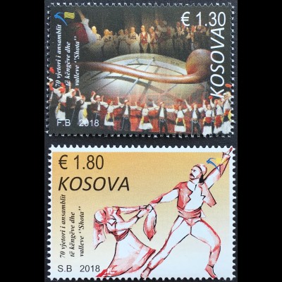 Kosovo 2018 Nr. 444-45 70 Jahre Gesang- und Tanzensemble "Shota