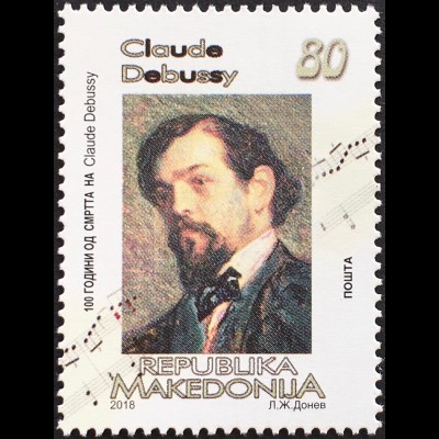 Makedonien Macedonia 2018 Nr. 851 Debussy Achille Claude französischer Komponist