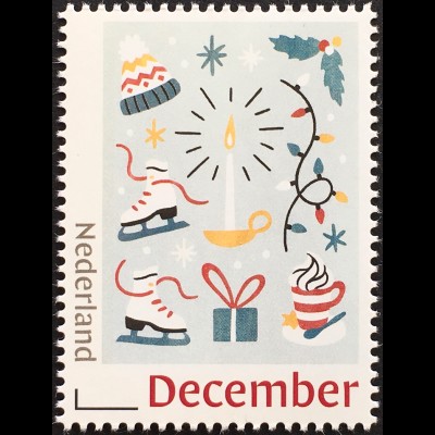 Niederlande 2018 Nr. 3772 Dezembermarken Schlittschuhe Geschenke Weihnacht