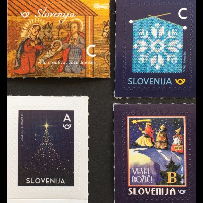 Slowenien Slovenia 2018 N4. 1332-33+ Weihnachtsmarken aus Bogen Natale Christmas