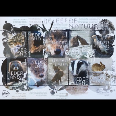 Niederlande 2019 Nr. 3784-93 Säugetiere Fauna Tiere Dachs Fuchs Otter Hermelin