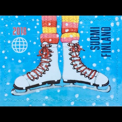 Finnland Finland 2018 Nr. 2608 Winterspaß Schlittschuh Wintersport Eislaufen