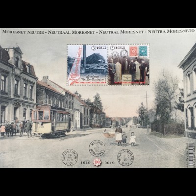 Belgien 2019 Block 4885-86 100 Jahre Neutrales Terrotorium Moresnet Altenberg