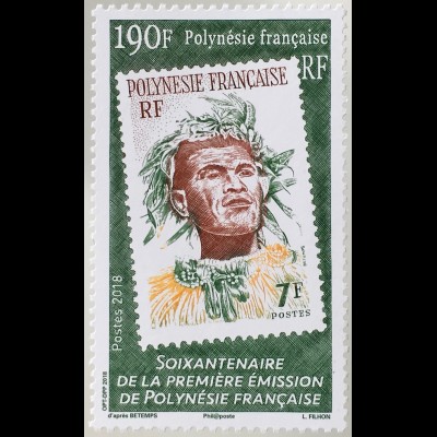 Polynesien französisch 2018 Nr. 1397 60 Jahre Briefmarken Philatelie Postverkehr