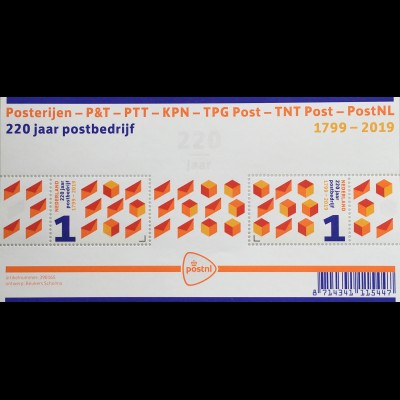 Niederlande 2019 Block 178 220 Jahre Postdienst Postbeförderung Postverkehr