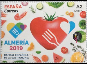 Spanien España 2019 Nr. 5320 Almeria Hauptstadt der Gastronomie Tomaten Herzform