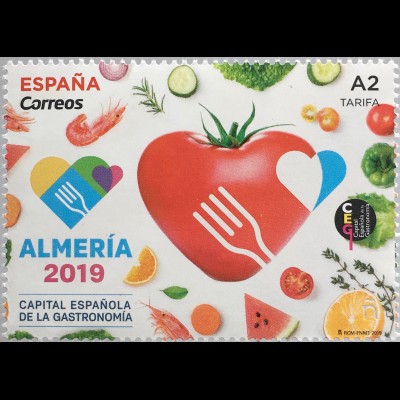 Spanien España 2019 Nr. 5320 Almeria Hauptstadt der Gastronomie Tomaten Herzform