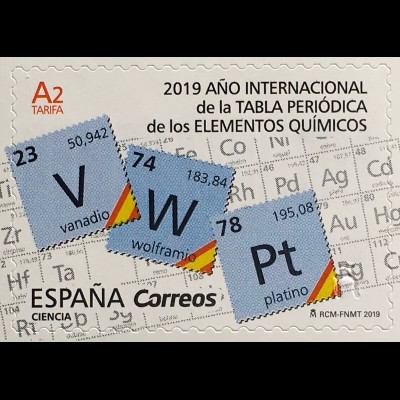 Spanien España 2019 Nr. 5318 Jahr der Periodentabelle der chemischen Elemente